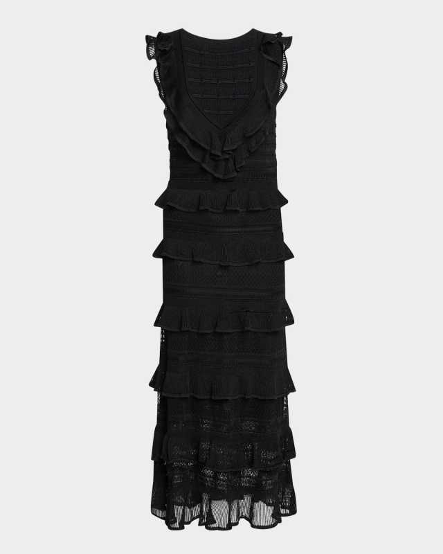 Crush Frilled V-Neck Midi